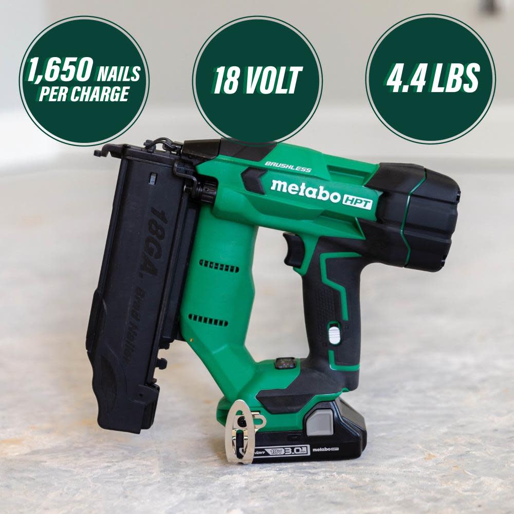 Metabo HPT 18V Compact Brad Nailer Cordless 18 Gauge Kit ;