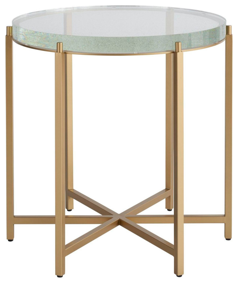 Miranda Kerr Home Love Joy Bliss End Table in Soft Gold Metal   Contemporary   Side Tables And End Tables   by Unlimited Furniture Group  Houzz