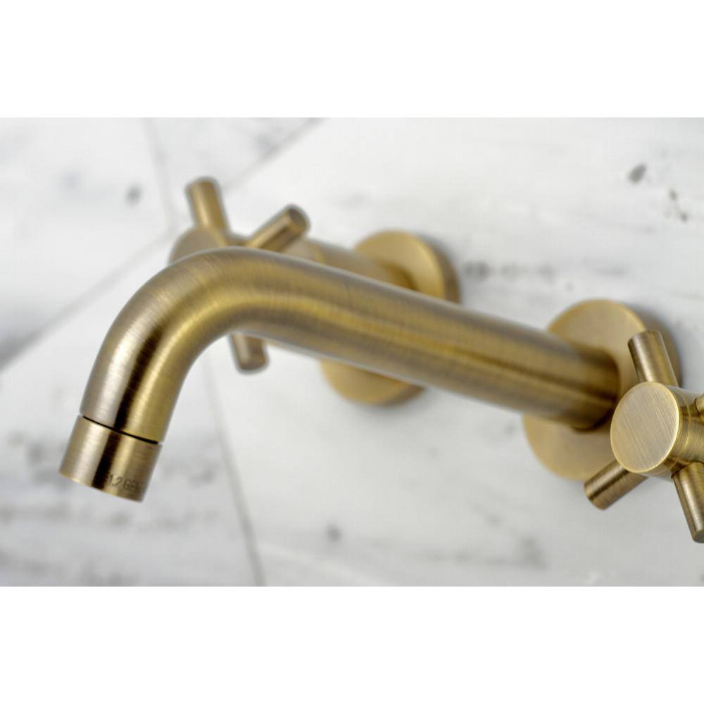 Kingston Brass Concord 2-Handle Wall-Mount Bathroom Faucets in Antique Brass HKS8123DX