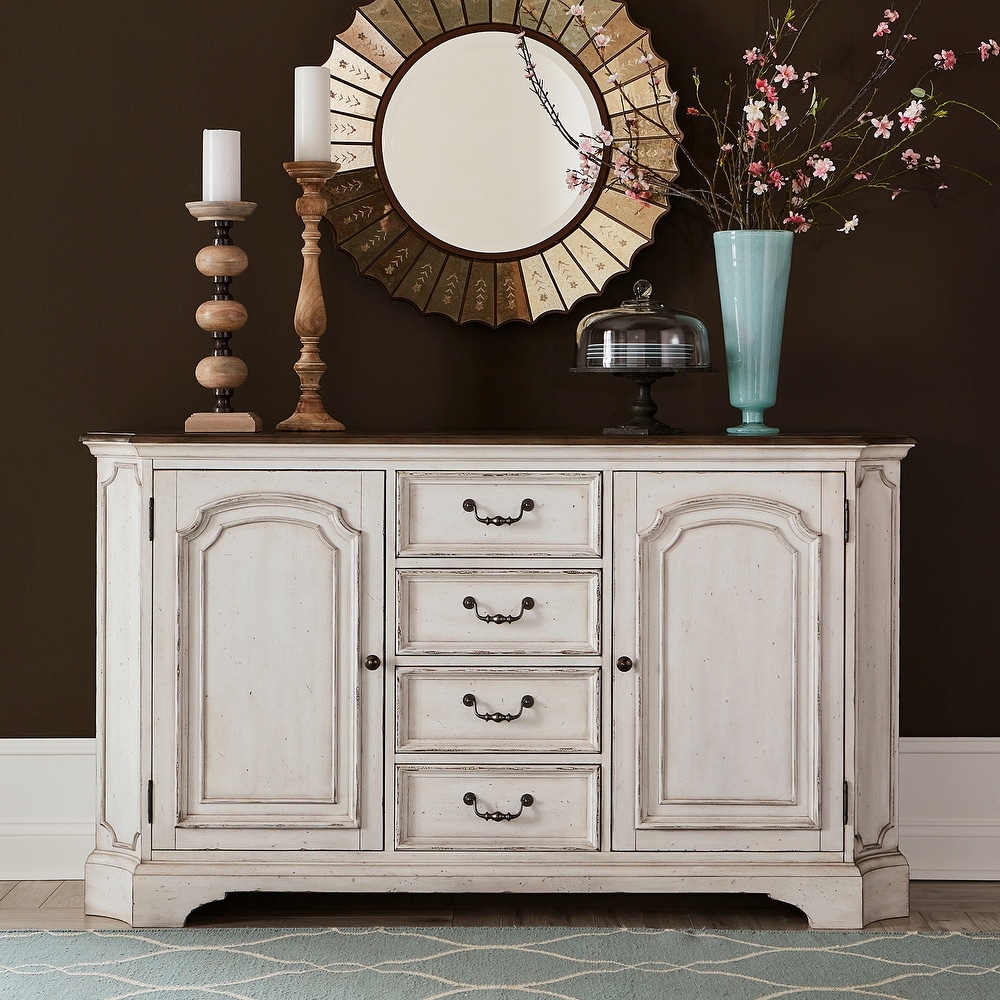 Abbey Road Porcelain White Churchill Brown Buffet