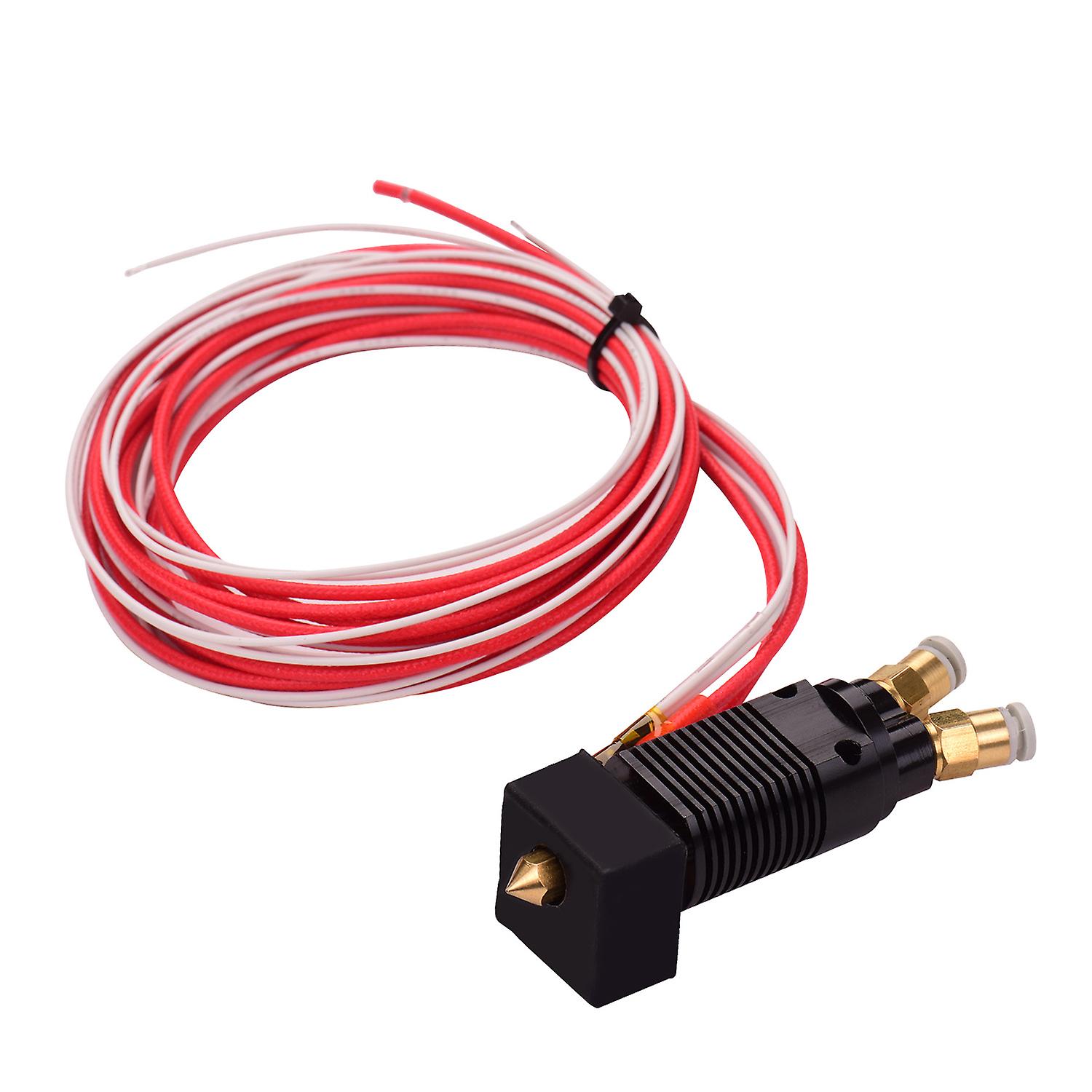 2 In 1 Out Dual Color Metal Hotend Extruder Kit With Cable 0.4mm Brass Nozzle Print Heat 12v Compatible With Cr-10 Series Ender-3 3d Printer Black 12v