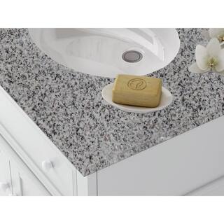 Home Decorators Collection Fremont 72 in. W x 22 in. D x 34 in. H Freestanding Bath Vanity in White with Gray Granite Top MD-V1792