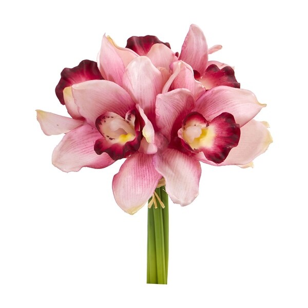 9 Cymbidium Orchid Artificial Flower Bundle (Set of 6)