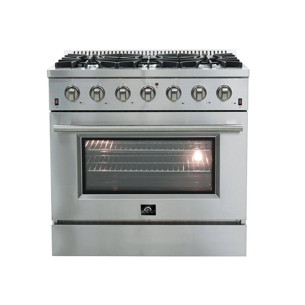 Forno Galiano Professional 36 in. Freestanding Gas Range in Stainless Steel FFSGS6244-36