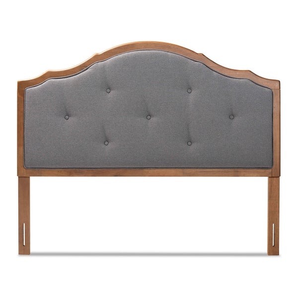 Gala Vintage Classic Fabric and Wood Arched Headboard in Grey - - 34237143