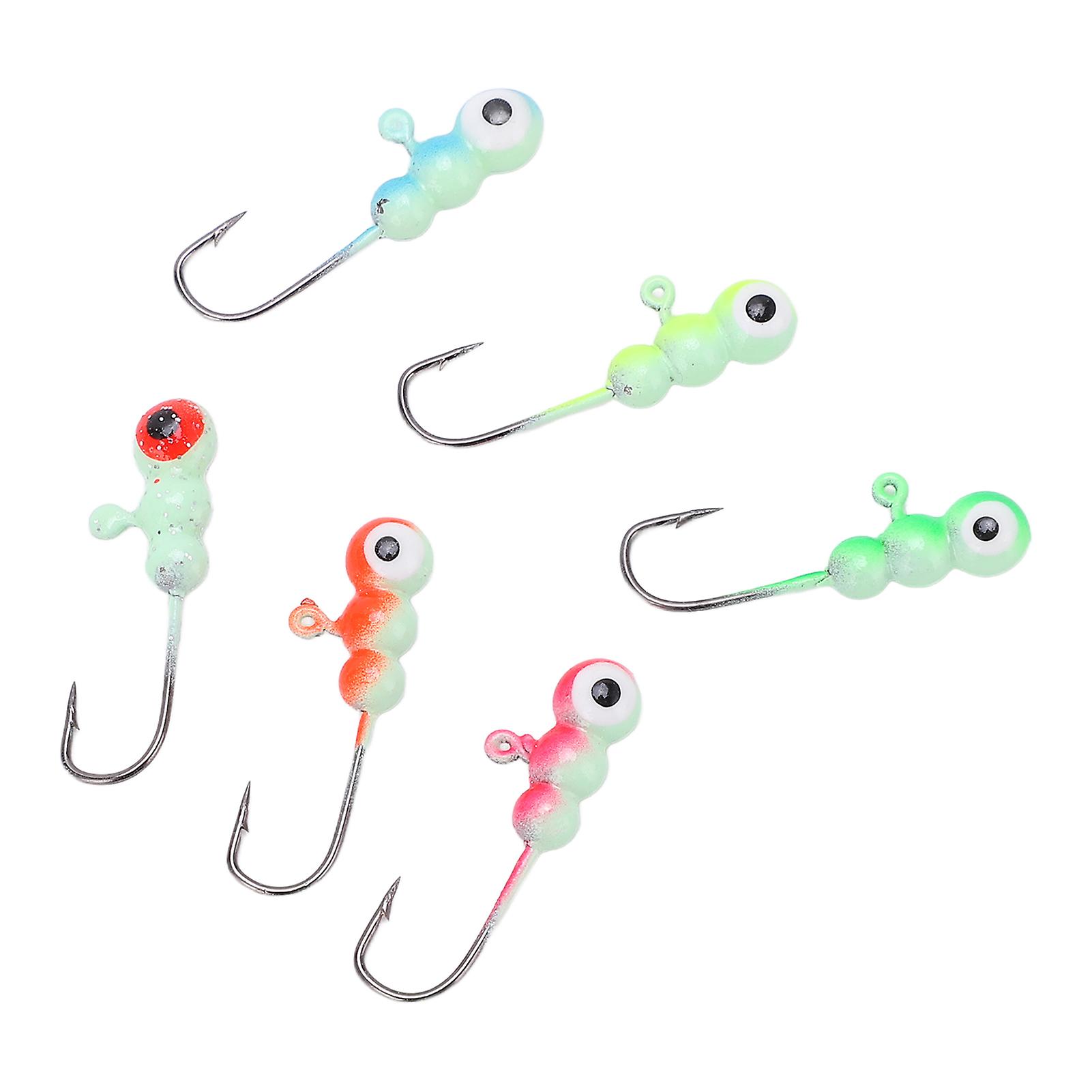 6pcs Ice Fishing Jigs Fishing Lures Mini Jig Head Baits Carbon Steel For Winter Outdoor001