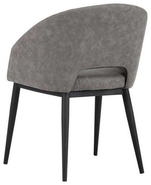 Mandeville Dining Chair Black Antique Grey  Set of 2   Midcentury   Dining Chairs   by Virgil Stanis Design  Houzz