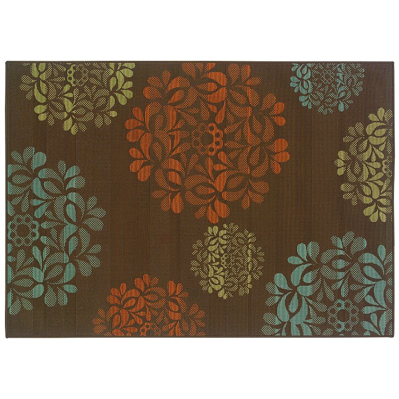 StyleHaven Montgomery Floral Brown Indoor Outdoor Rug