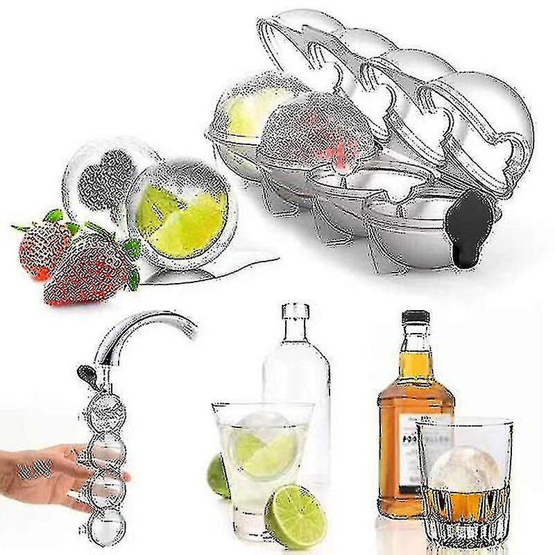 Ice Ball Mould Ice Hockey Mould Whiskey Mold Ice Cube Trays 4 Hole Diy Ice