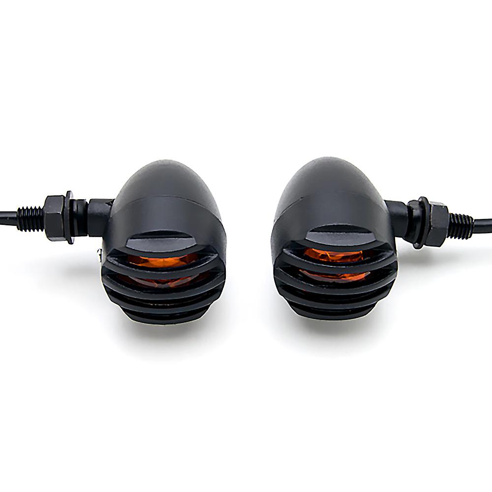 Motorcycle 2 pcs Black Amber Turn Signals Lights Compatible with Harley Davidson FXB Dyna Sturgis 80