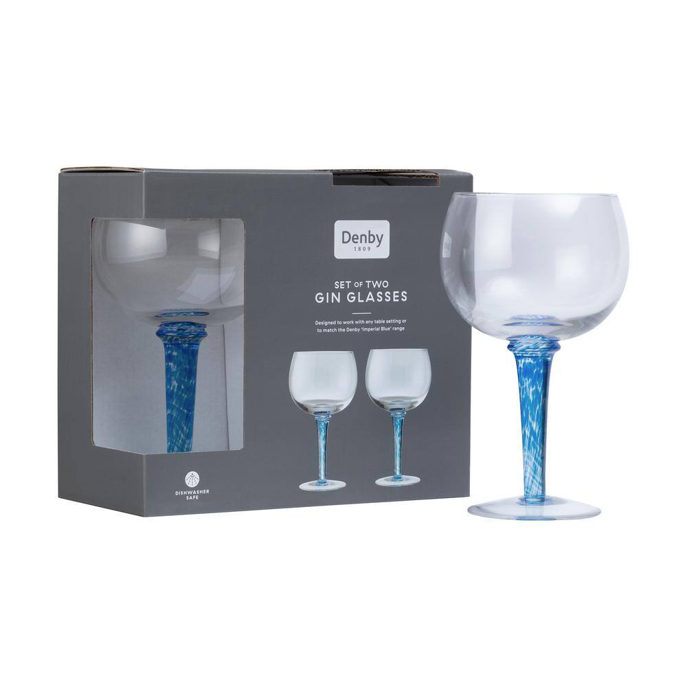 Denby Imperial Blue Set of 2 Gin Glasses IMP-8072