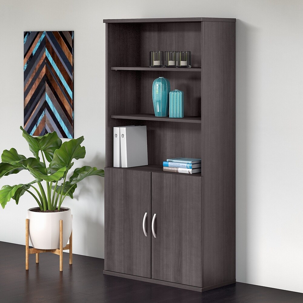 Studio C 5 Shelf Bookcase with Doors by Bush Business Furniture