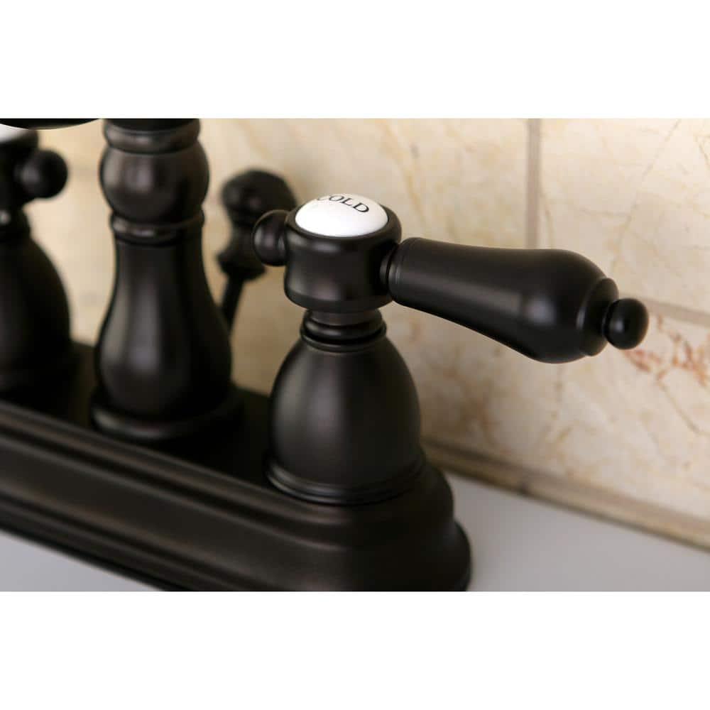 Kingston Brass Traditional 4 in Centerset 2Handle Bathroom Faucet in Oil Rubbed Bronze