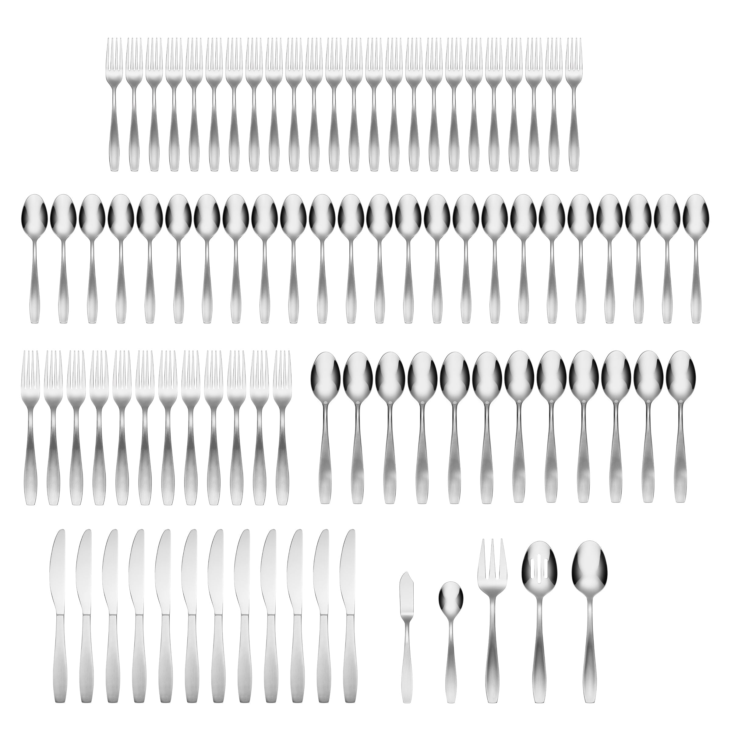 Tyrus Satin Mirror 89-Piece Flatware Set