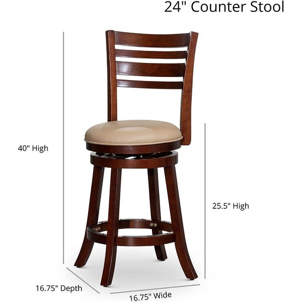 DTY Indoor Living Granby 4-Slat Back Swivel Stool