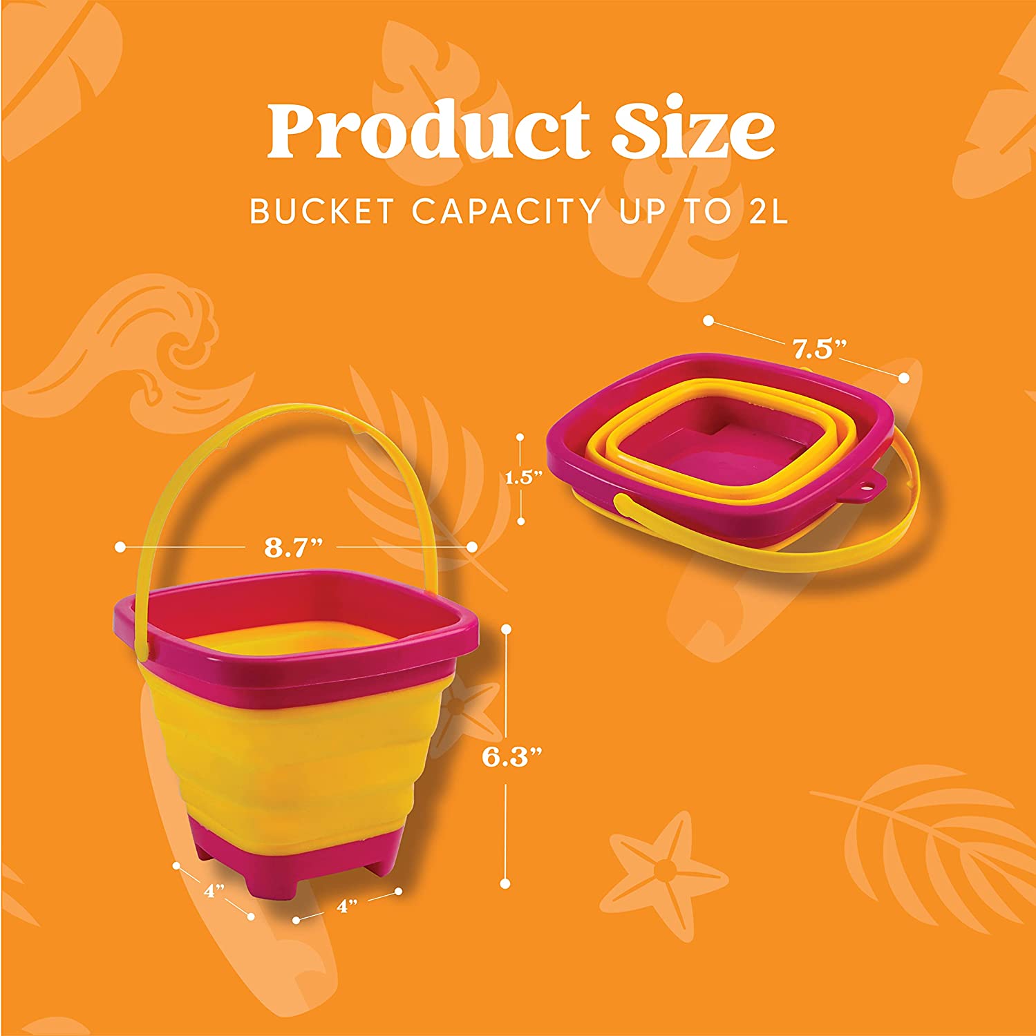 Clearance - Foldable Sandbox Square Buckets, 3 Pcs