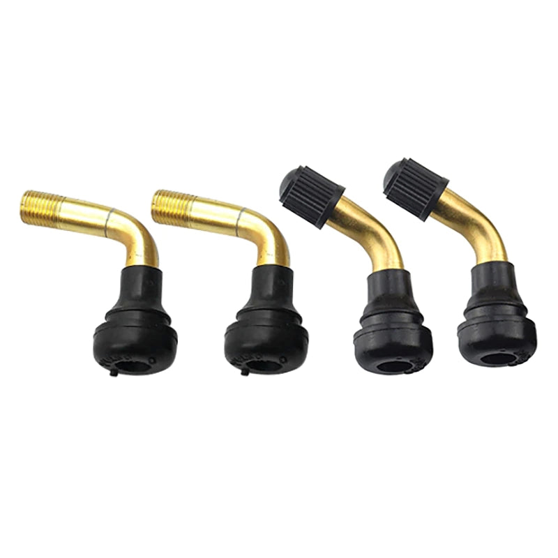 4x Bent Valve Stems Brass Metal Angle 45 Degree Side Tire Wheel Car Motorcycle