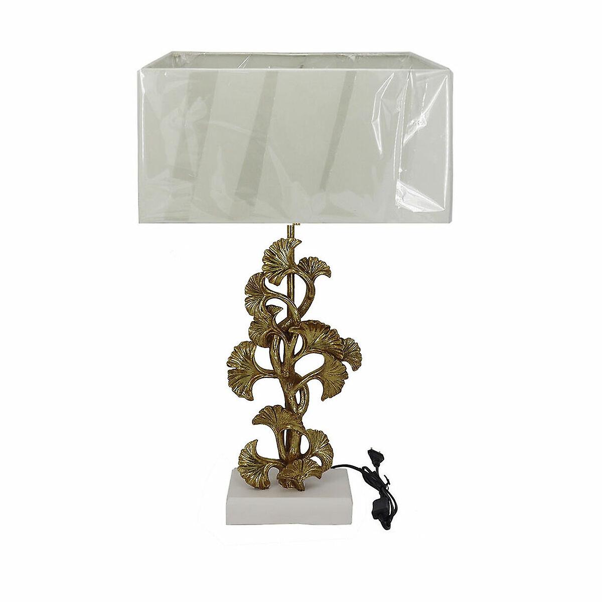 Desk lamp DKD Home Decor Golden Polyester White Resin (38 x 20 x 59，5 cm)