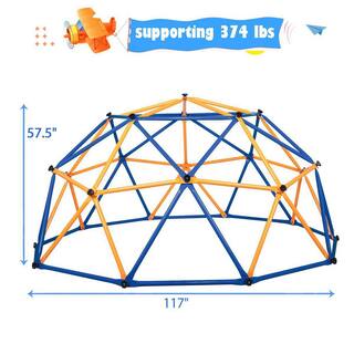 Amucolo Multi-Colored Outdoor Metal Kids Climbing Dome Backyard Jungle Gym Play Set FX-CYD0-K6NU