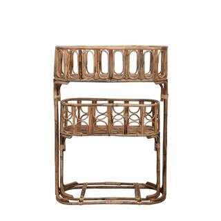 Storied Home Natural Handmade Woven Rattan Rectangular Planters (2-Pack) DF6752