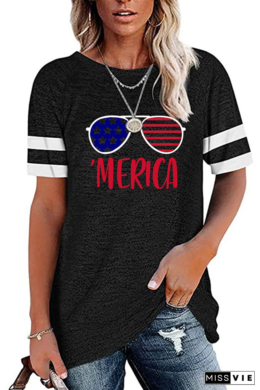 US Flag Merica Graphic Tee Wholesale