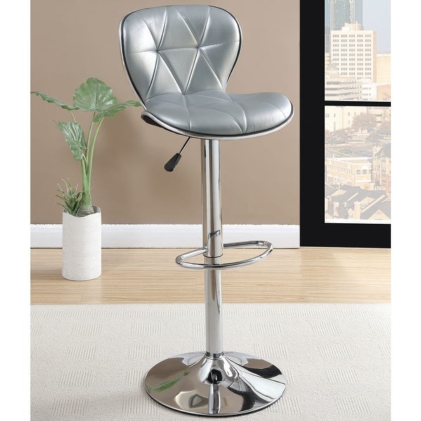 Poundex Swivel Tufted Adjustable Barstool