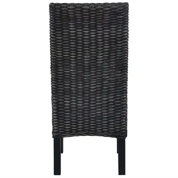 vidaXL Dining Chairs 4 pcs Black Kubu Rattan and Mango Wood (2x246656)