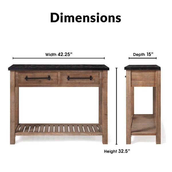 ClickDecor Eugene Wooden Console Table with 2 Drawers， Modern Farmhouse Living Room Furniture Accent