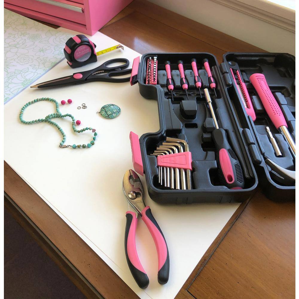 Apollo General Tool Set in Pink (39-Piece) DT9706P