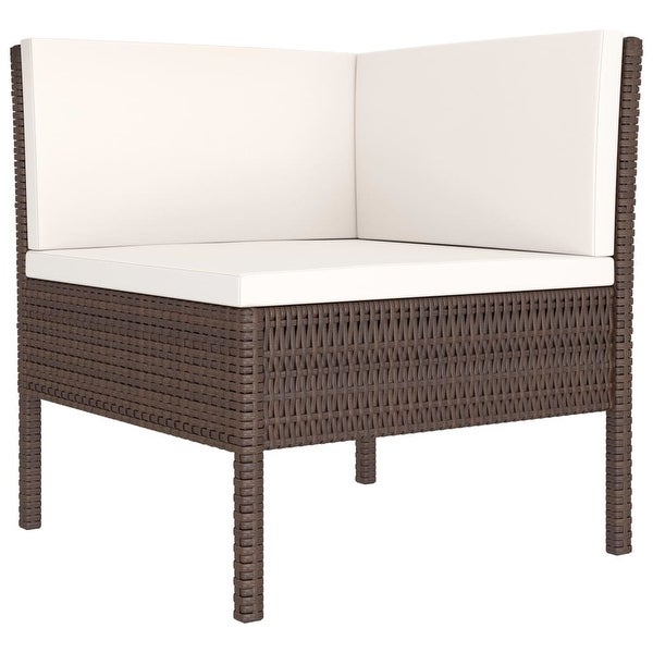 2 Piece Patio Lounge Set with Cushions Poly Rattan Brown - Overstock - 36363693