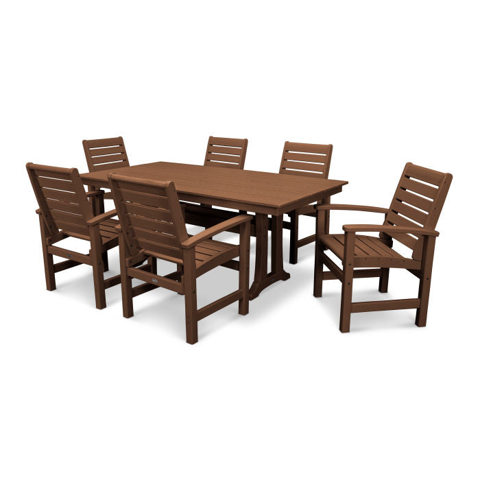 Polywood Signature 7-Piece Farmhouse Dining Set with Trestle Legs PWS333-1