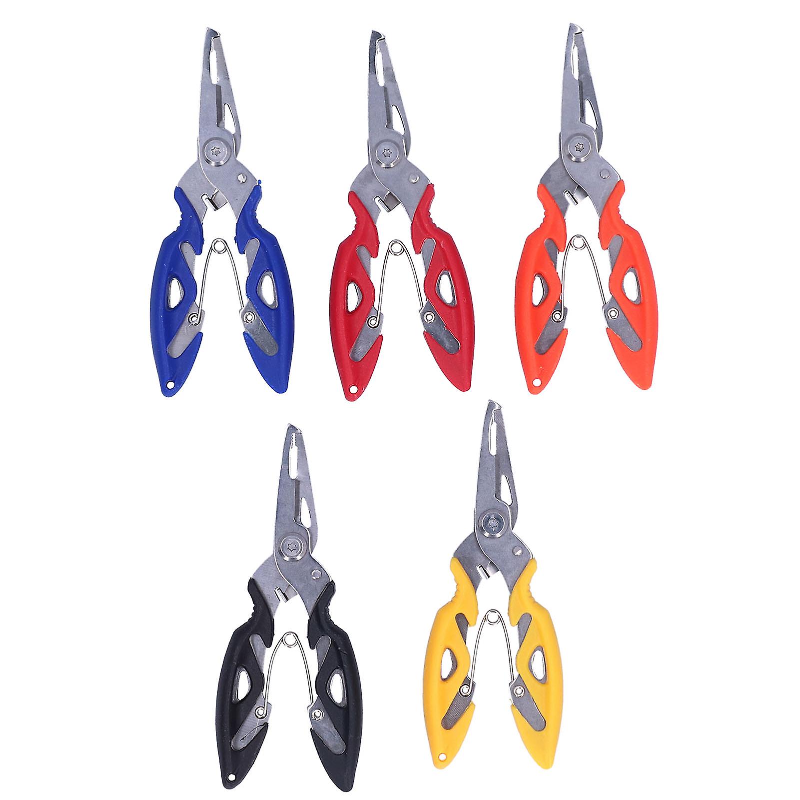 5pcs Stainless Steel Fishing Pliers Hook Remover Multifunction Lures Curved Scissors