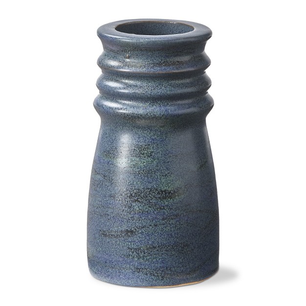 Tag Large Azula Blue Stoneware Tealight And Taper Holder 3 00l X 3 00w X 5 5h Inch