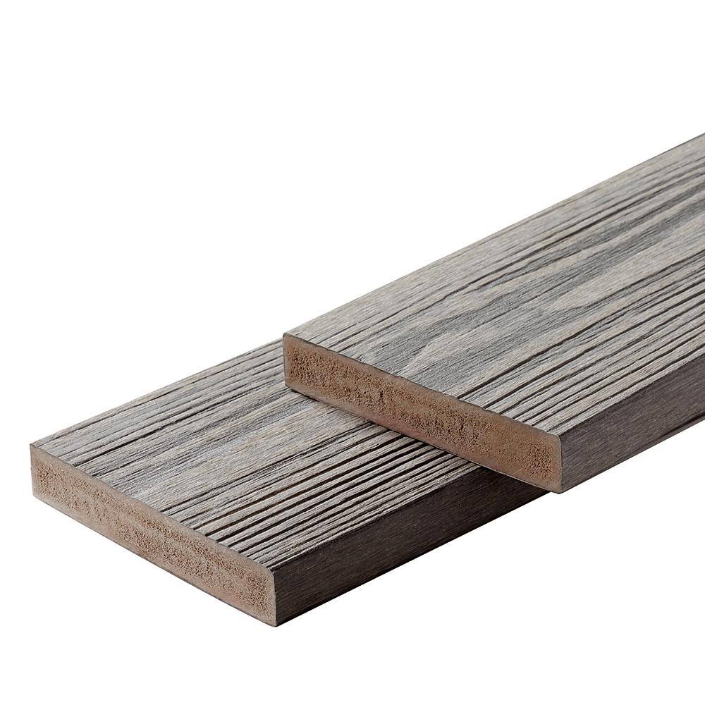 FORTRESS Apex 1 in. x 6 in. x 8 ft. Alaskan Driftwood Grey PVC Square Deck Boards (2-Pack) 252060823