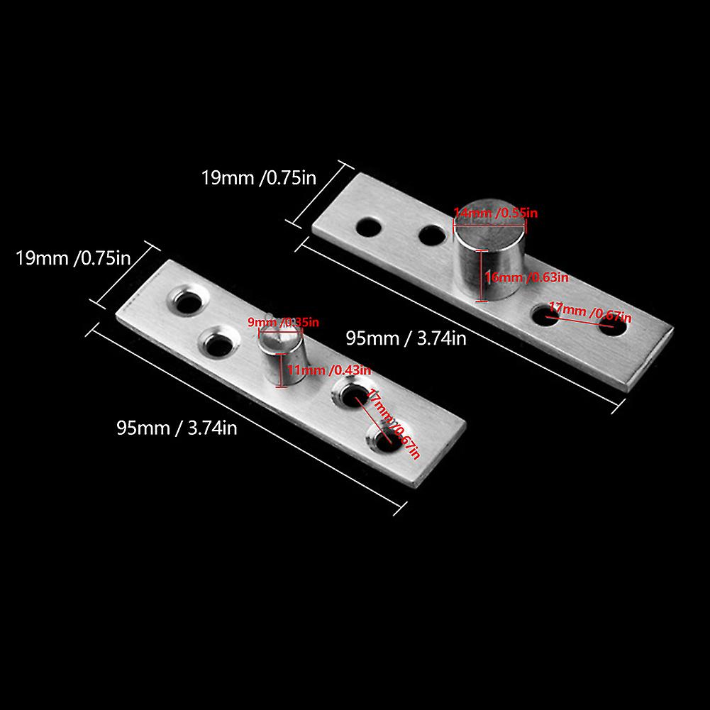 2pcs 360 Degree Rotary Pivot Hinge Stainless Steel Rotating Door Hinge 95mm Longcentral Pivot