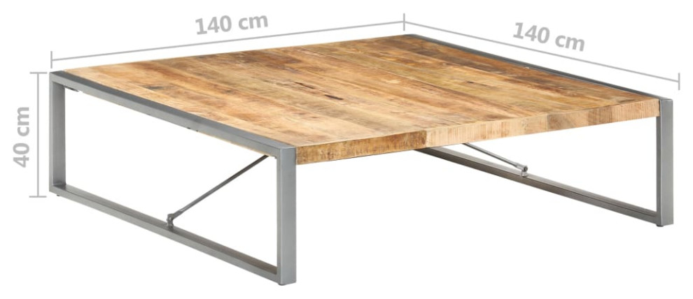 vidaXL Rough Mango Wood Coffee Table 70.9 quotx35.4 quotSide Couch Tea Accent Table   Industrial   Coffee Tables   by vidaXL LLC  Houzz