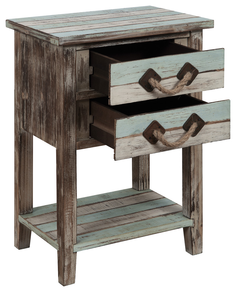 Two Drawer Accent Table H26.00  Islander Multicolor   Beach Style   Side Tables And End Tables   by HedgeApple  Houzz