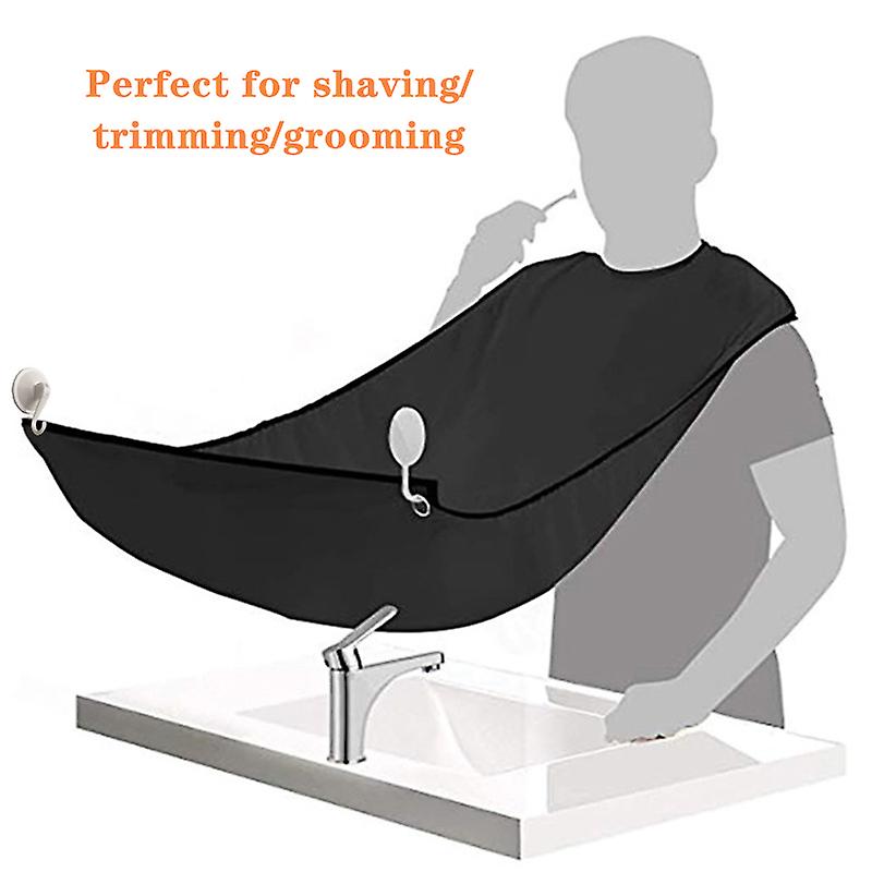 Black Beard Apron For Men Shaving And Trimming Grooming Cloth Non-stick Beard Hair Catcher With 2 Strong Suction Cups Perfect Gift For Men Father Husb