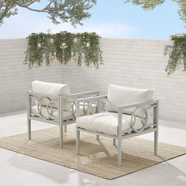 Ashford 2Pc Outdoor Metal Armchair Set