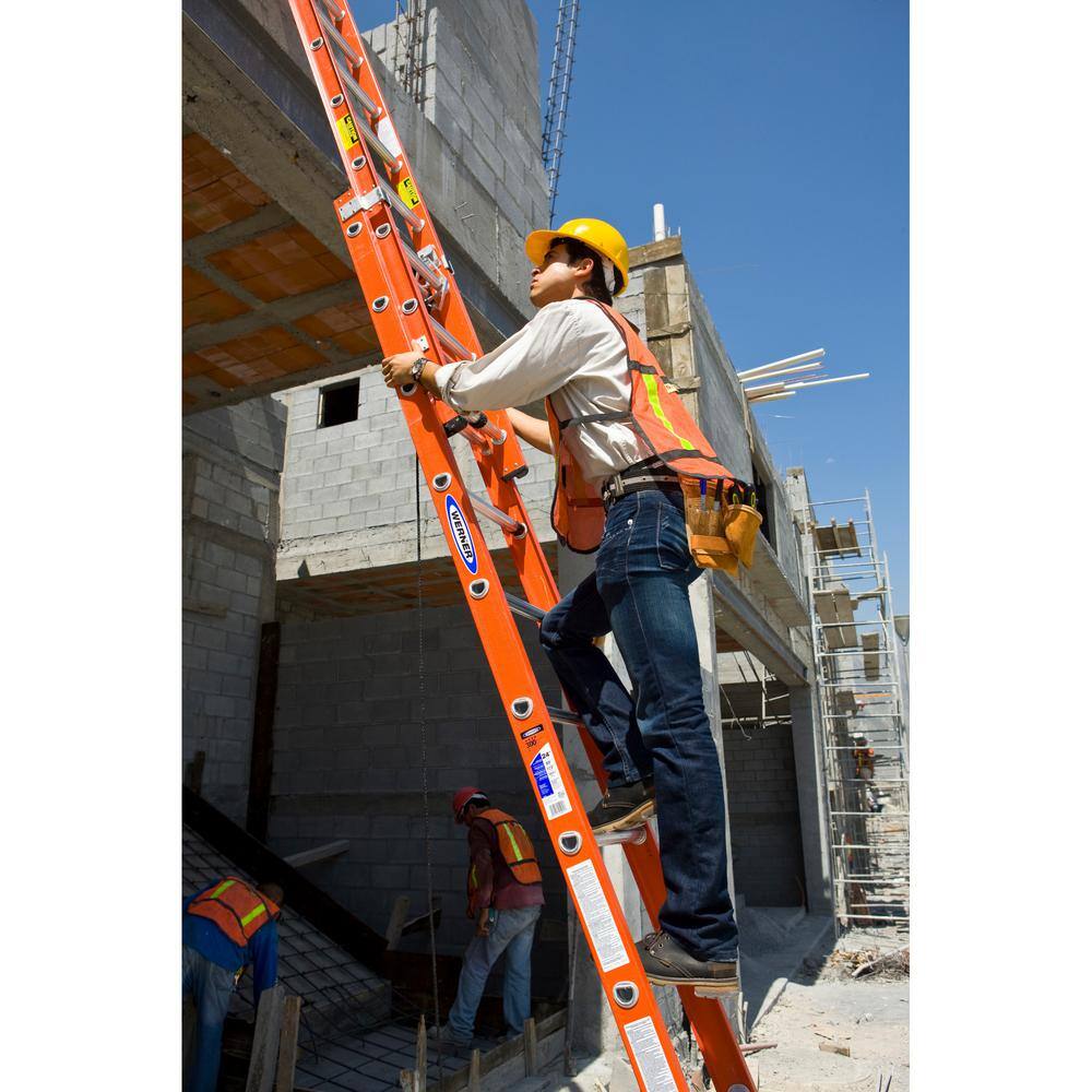 Werner 24 ft. Fiberglass Extension Ladder with 300 lbs. Load Capacity Type IA Duty Rating D6224-2