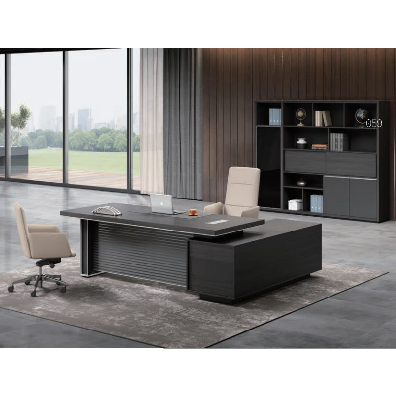 MATEES Executive Desk Reversible  2.0M - Grey/ Brown