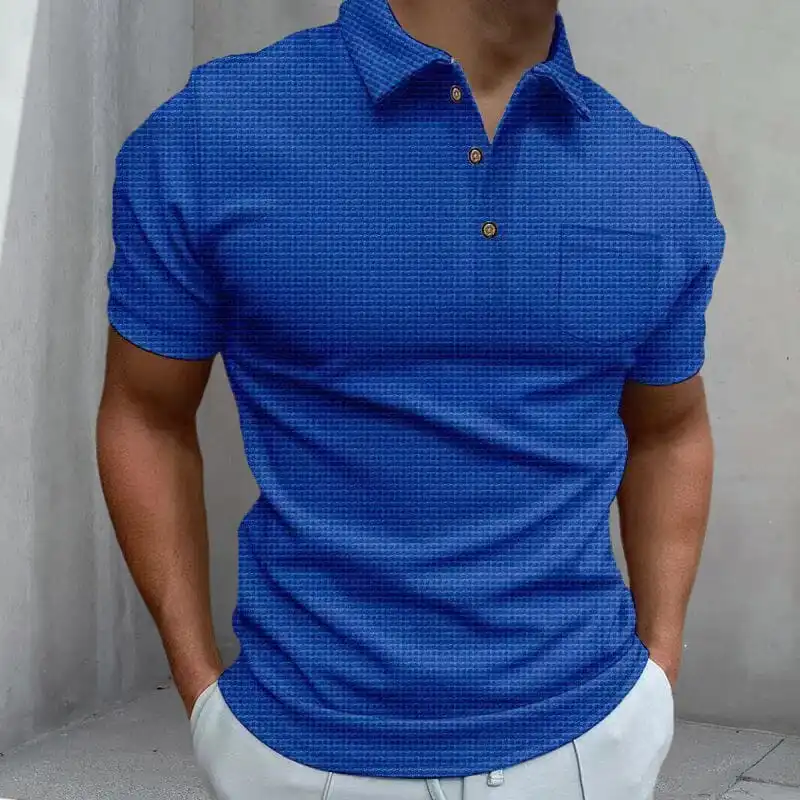 Men's Waffle Polo Shirt