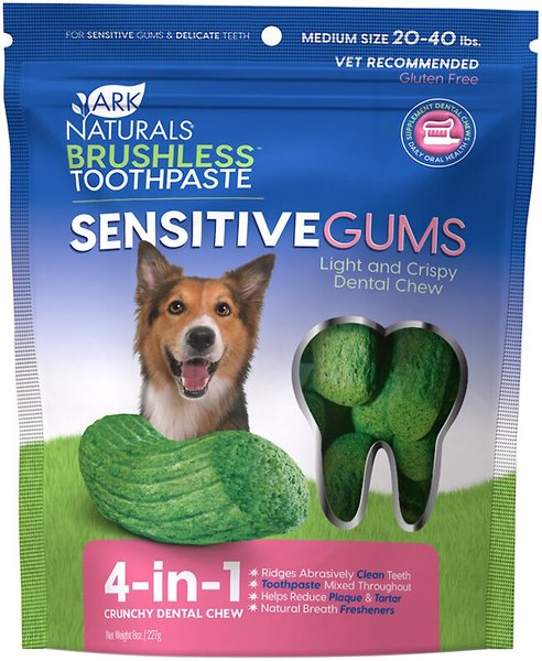 Ark Naturals Brushless Toothpaste Sensitive Gums Dental Dog Chews