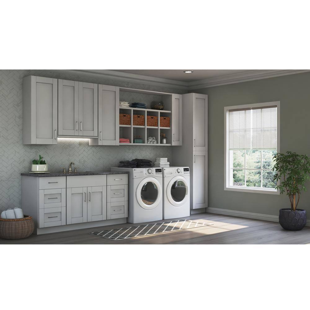 Hampton Bay Shaker 23 in. W x 29.50 in. H Base Cabinet Decorative End Panel in Dove Gray KAEP2430-SDV