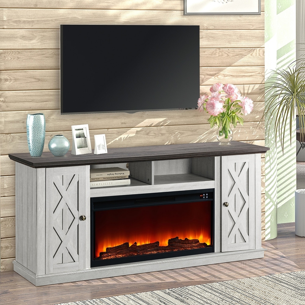 68 in. TV Stand for TVs up to 75 in. with Fireplace