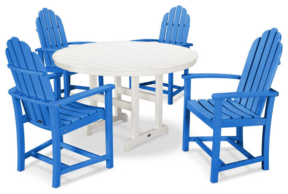 POLYWOOD Classic Adirondack Dining 5 Piece Set   Beach Style   Outdoor Dining Sets   by POLYWOOD  Houzz