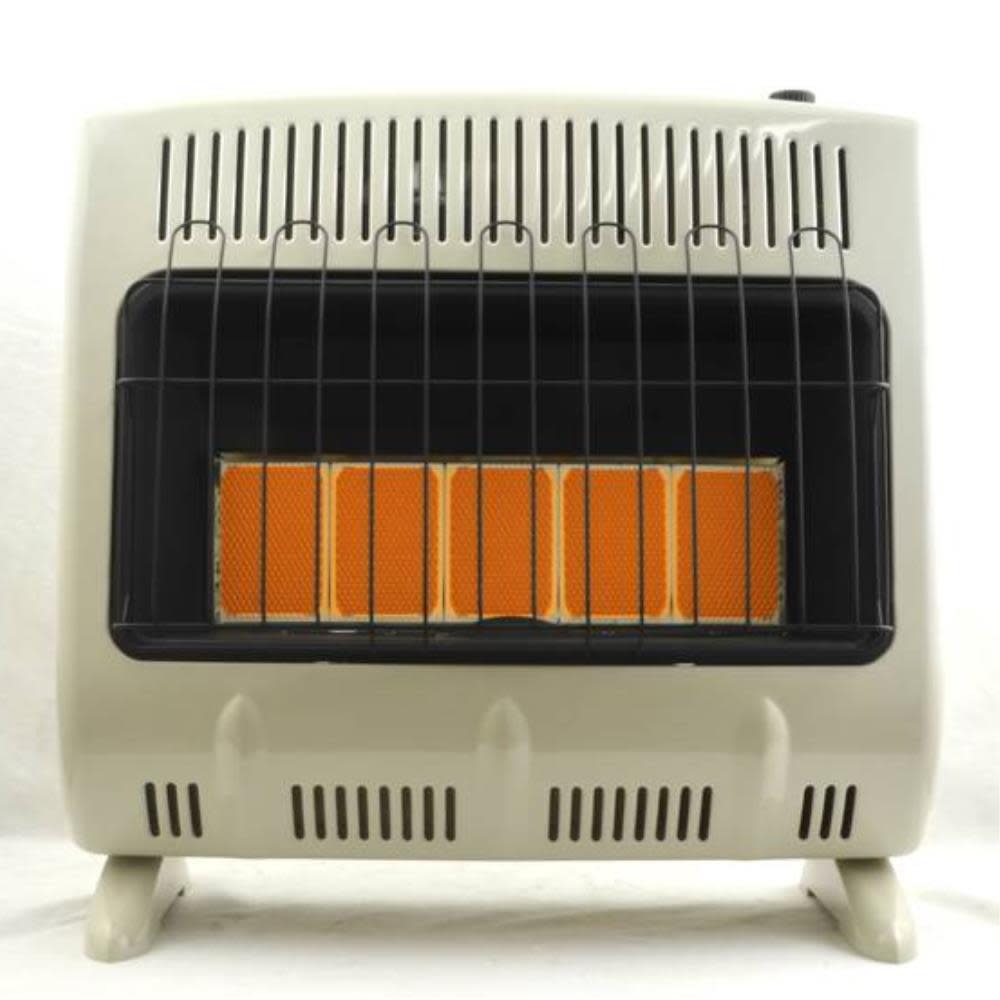 Heatstar 30，000 BTU Vent Free Radiant Natural Gas Heater with Thermostat and Blower ;