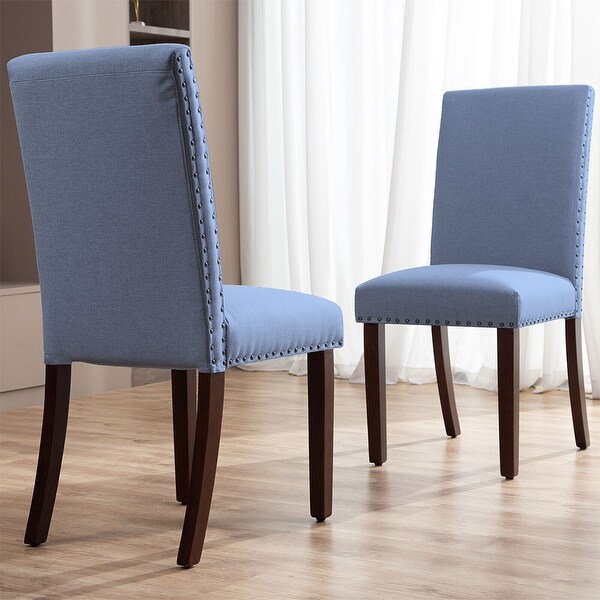 Set of 4 Dining Chair Fabric Upholstered Kitchen Side Chair Blue - 24.41x39.17