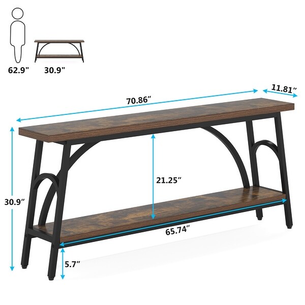 Extra Long Console Table， 70.8” Narrow Sofa Tables Entryway Table