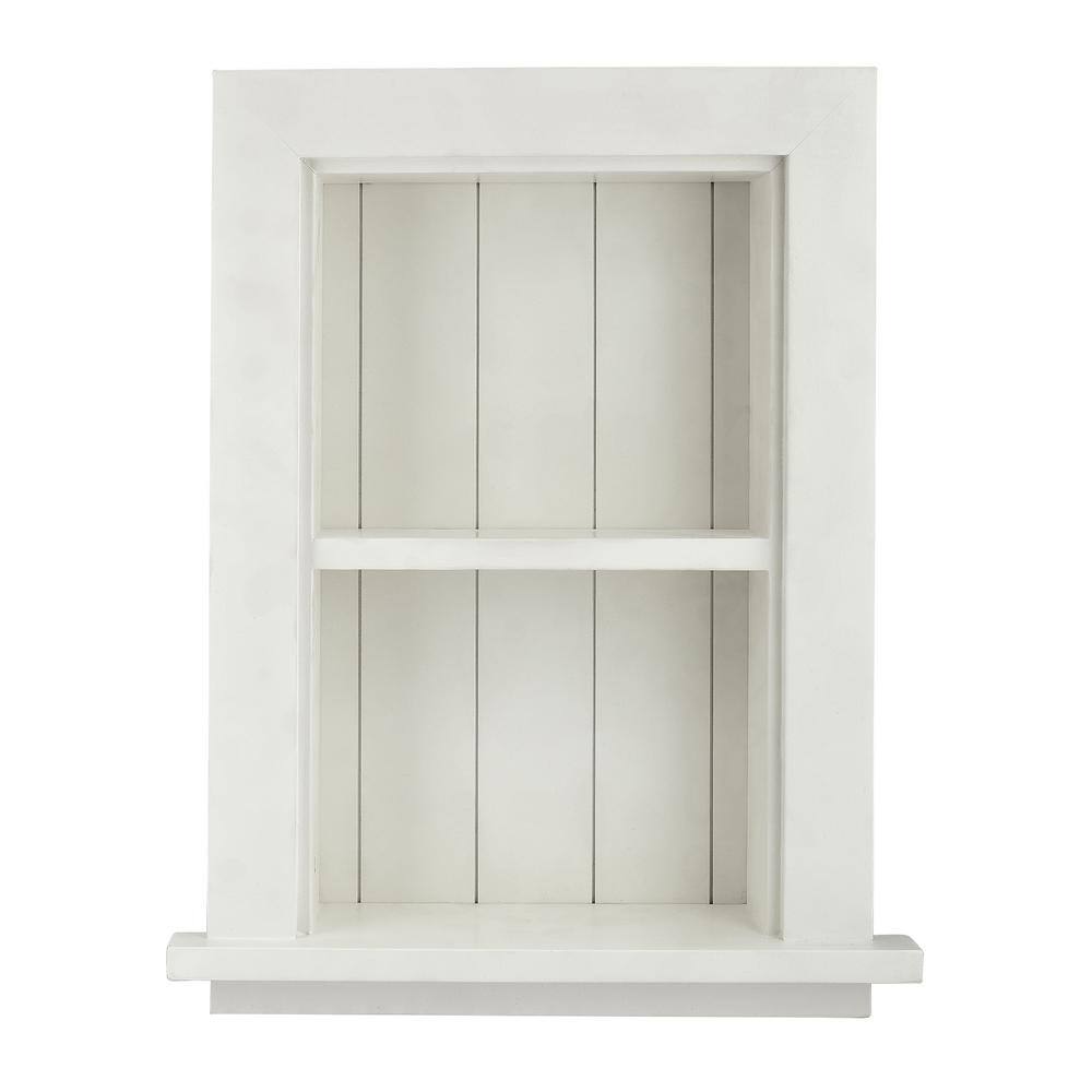 AdirHome 12.75 in. W x 4.75 in. D x 19 in. H White Wood Bathroom Recessed Wall Shelf 515-01-WHI